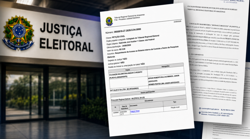 Justiça Eleitoral é acionada para fiscalizar dados de pesquisa do Instituto Projeta no Amazonas